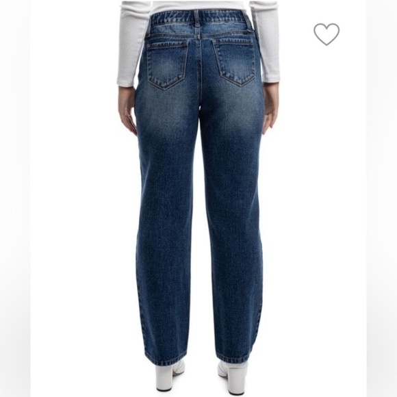 1822 DENIM NWT Minna Distressed Straight Leg Jeans No Gap Waistband Baggy Loose - Picture 8 of 16